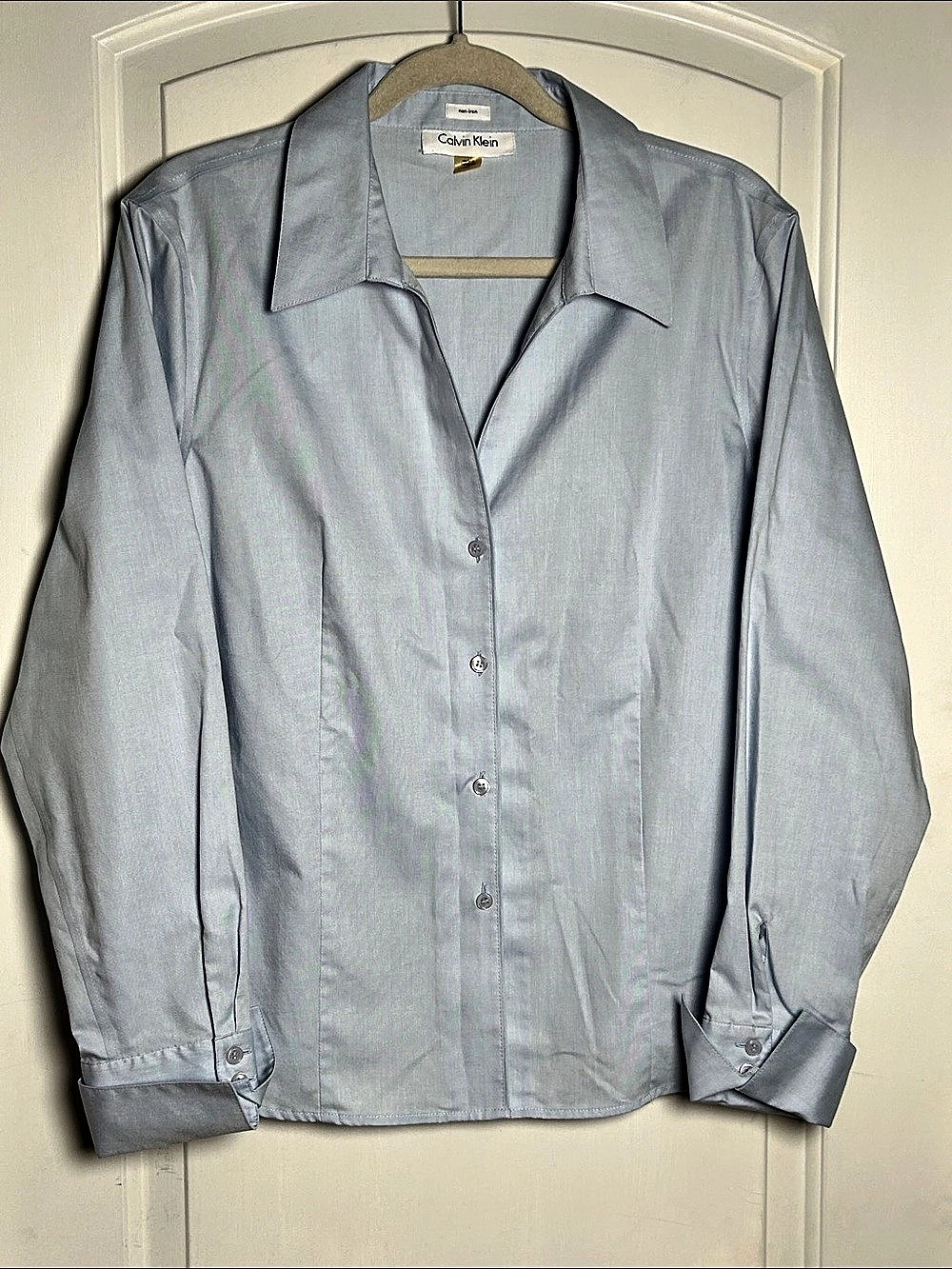 Calvin Klein Cotton Button Down Shirt in Blue Size 16 Like New